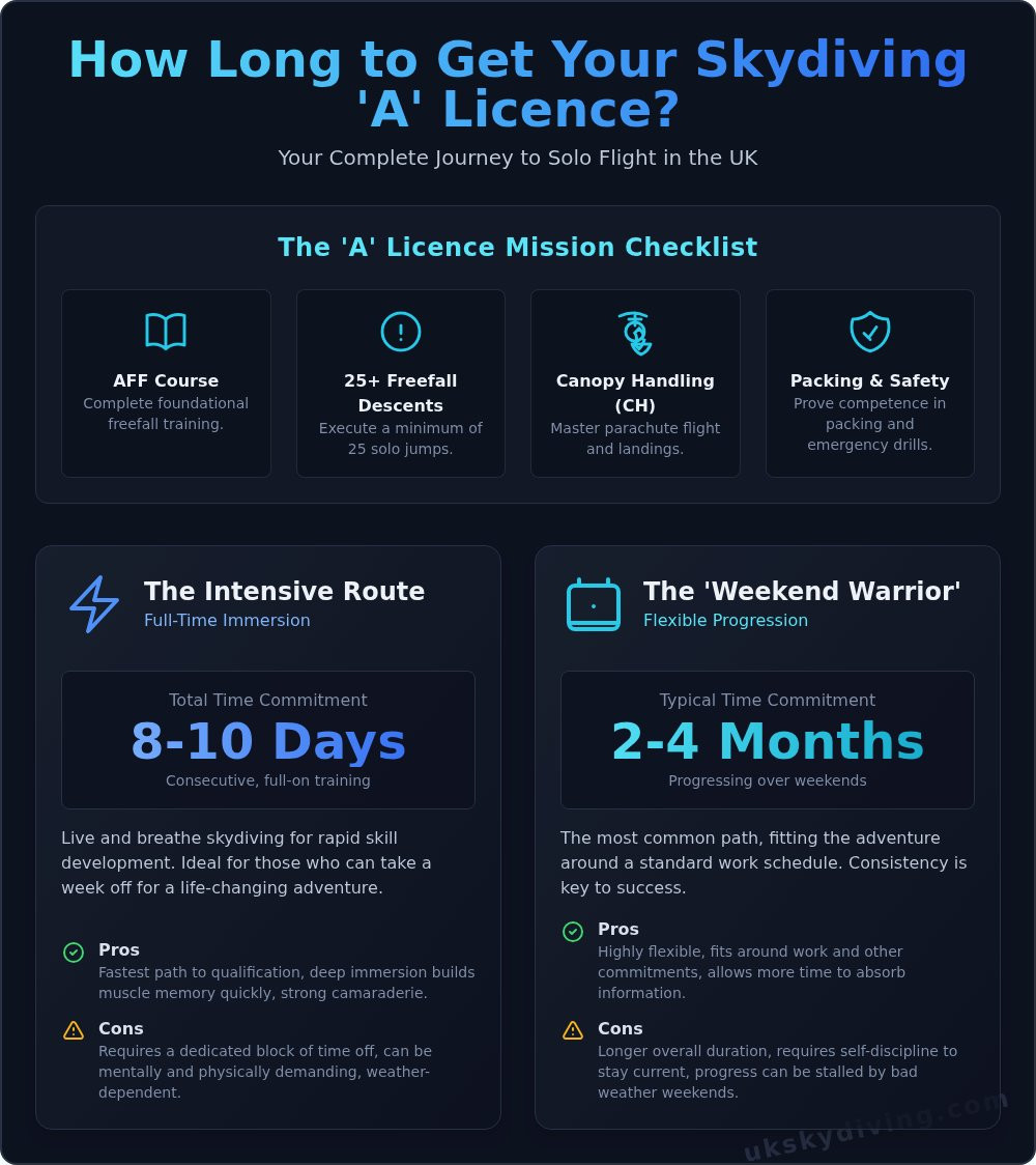 How Long Does It Take to Get a Skydiving License in the UK?